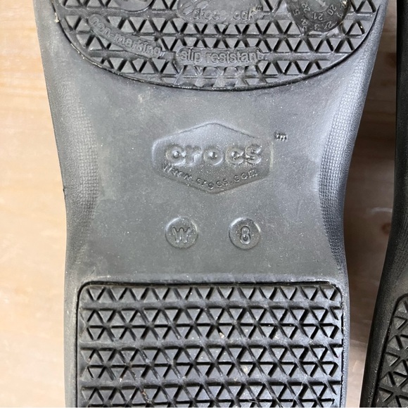 Crocs Neria Black Leopard Print Dual Comfort Work Nurse Shoes Clogs Women Sz 8W - Picture 6 of 8